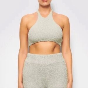 NWT SKIMS Cozy Knit Halter Bra Top Size L/XL